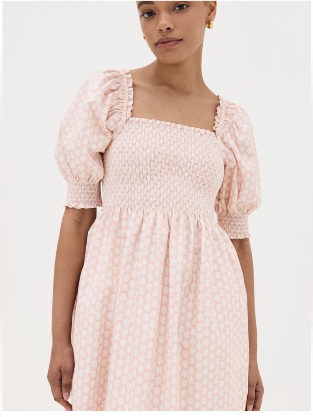Hill House Coral Baroque Shell Cotton Sateen dress small like new